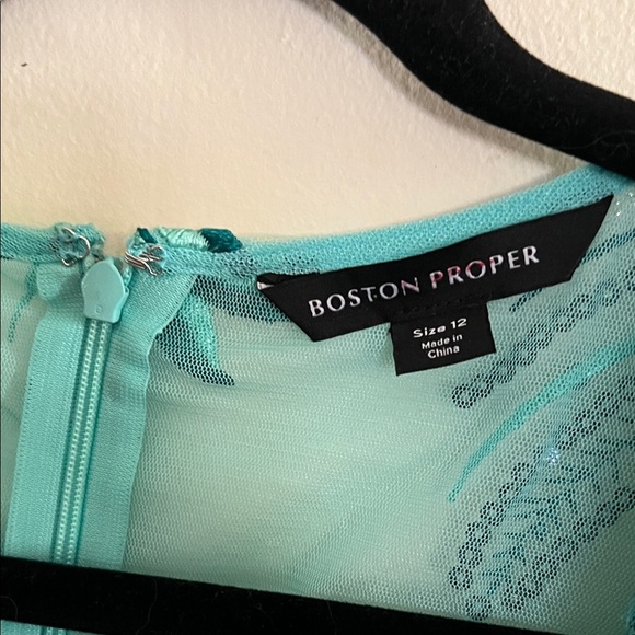 Boston Proper Turquoise Floral Embroidered Dress - Picture 4 of 6